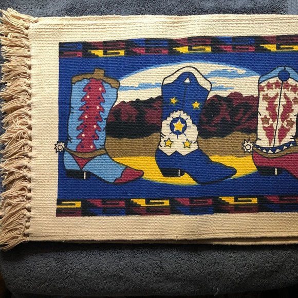 Southwestern placemats cowboy boot design NWOT - Picture 2 of 3